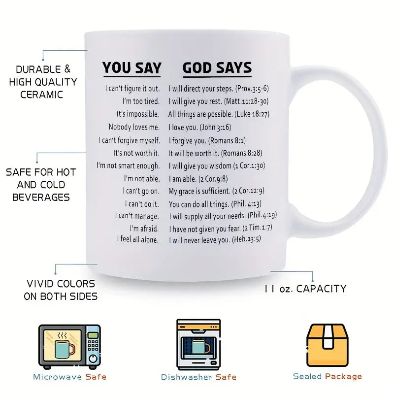 The YOU SAY GOD SAYS mug