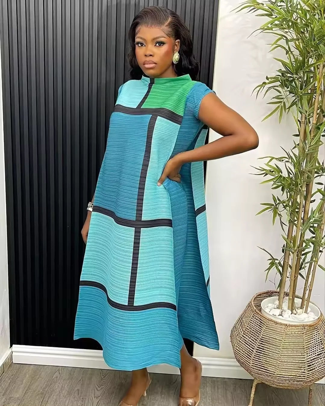 A Game Color Block Summer Dress