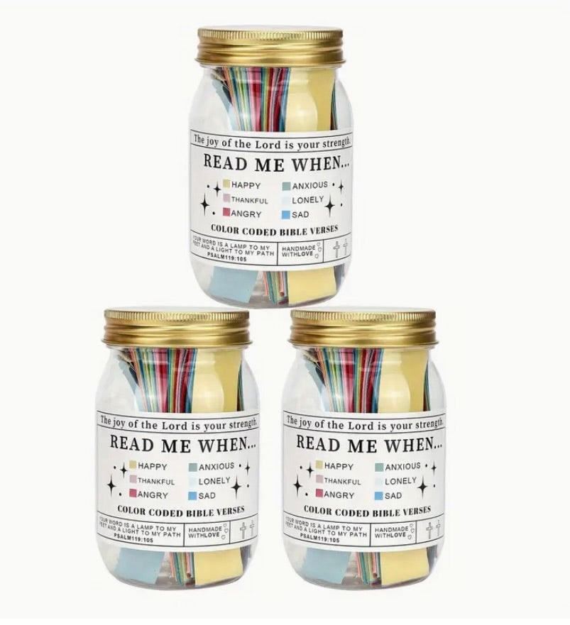 Religious Scripture Colorful Cards in Jar, Bible Verses for Emotions and Feelings, Encouragement Christian Gift for Women and Men